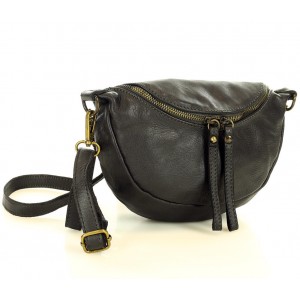 Leder Bauchtasche Gürteltasche Schwarz für Damen Klein Crossbody